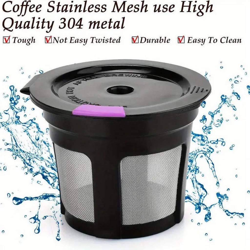 10/6/4pcs Reusable Capsule Cups Refillable Coffee Filters Cups Stainless Steel Mesh Leak-Proof Single Cup Coffee Filters