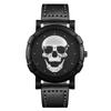 Fashion Mens Personalized 3D Skull Watches Luxury Men Casual Quartz Wristwatch Male Military Sports Leather Watch Reloj Hombre