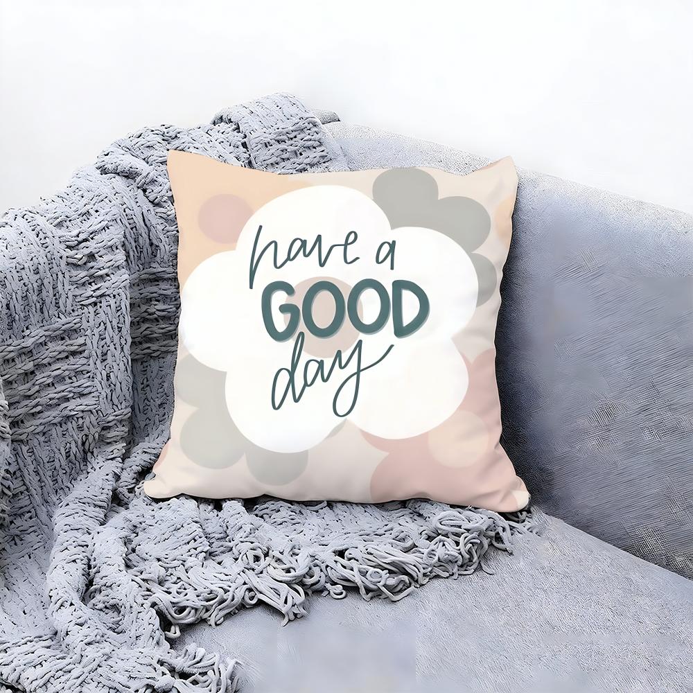 warm good day Cushion Cover Premium Comfort Reversible Pillow Cove Two in One Design for Any Room Car Interior