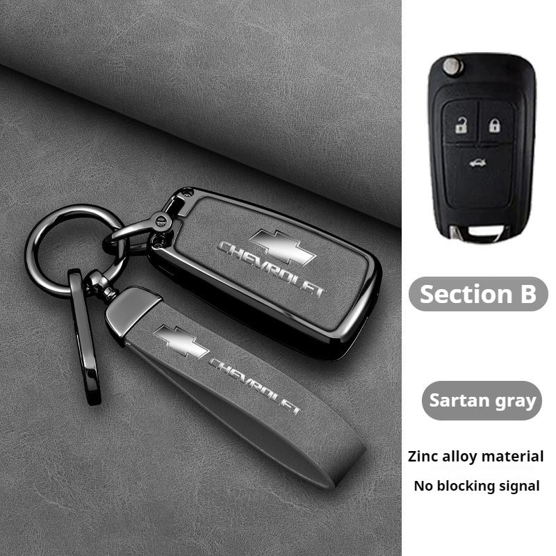 Funda de piel de aleación de zinc para llave de coche plegable, llavero para Chevrolet Cruze Aveo 2020-2024 BOLT Tracker Malibu Onix Cobalt Captiva Spark