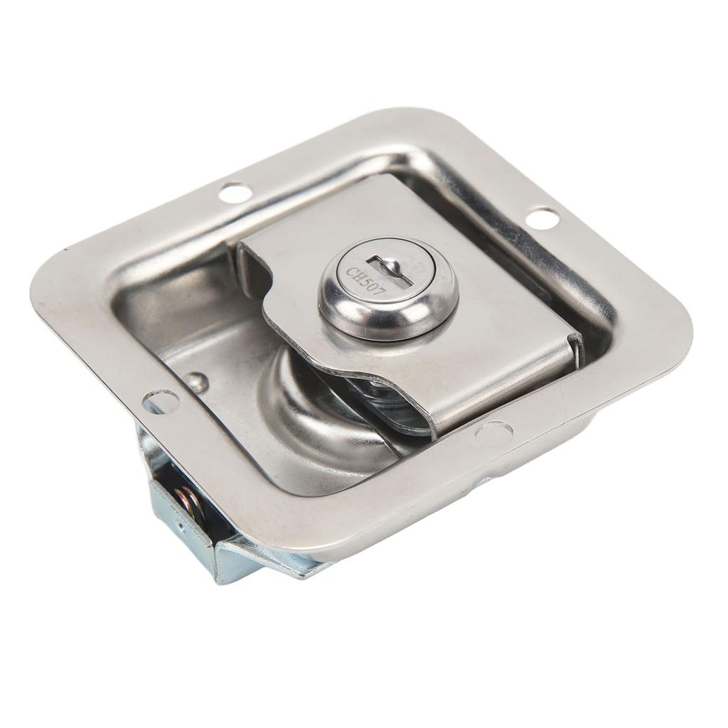 Tool Box Handle Latch with 2 Keys 304 Stainless Steel Mirror Polishing Flush Mounted for RVs Trucks Campers