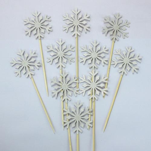 10pc/set Wholesale Snowflake Cupcake Toppers Baby Girl Frozen Birthday Party Decoration Kids Christmas Cake Supplies Accessories