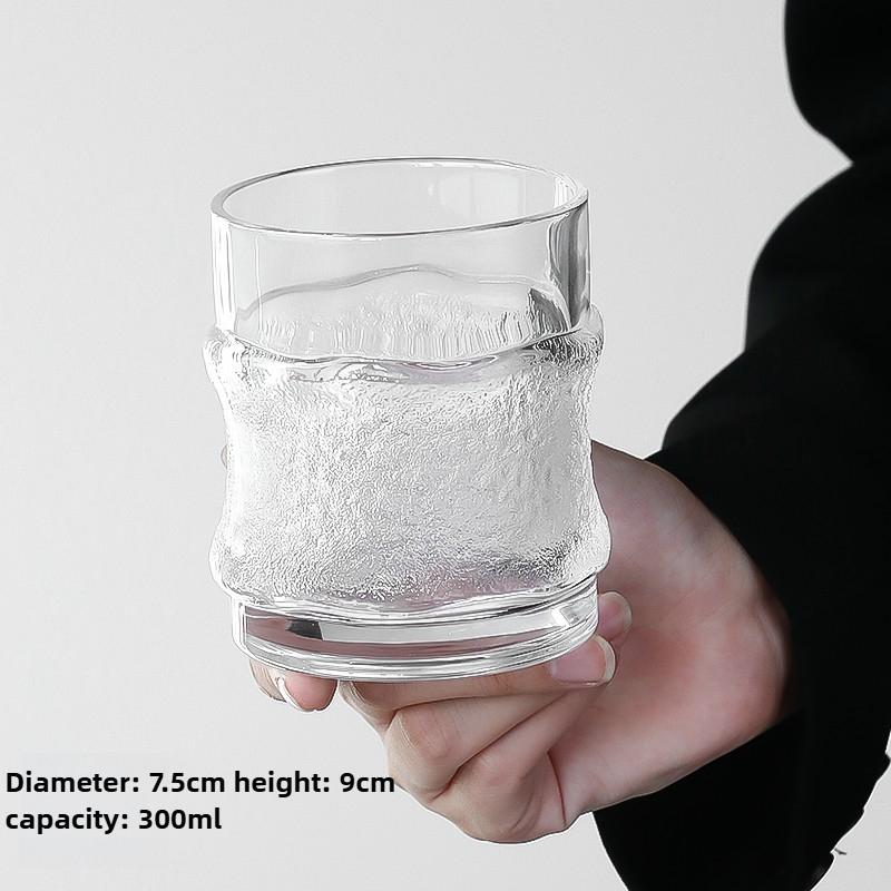 High-end Ice Tactile Cup Creative Round Whisky Glass Simple Household Foreign Wine Beer Glass High Appearance Level Coffee Cup