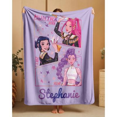 KPOP Geschenk Flanelldecke Name Benutzerdefiniert D-Dämonenjäger Decken Für Büro Sofa Camping Geburtstagsgeschenke Für Mädchen Heimdeko