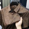 Herren Sommer Hongkong Stil Lockerer Kragen Oberteil Herren Kurzarmhemd Herrenhemd