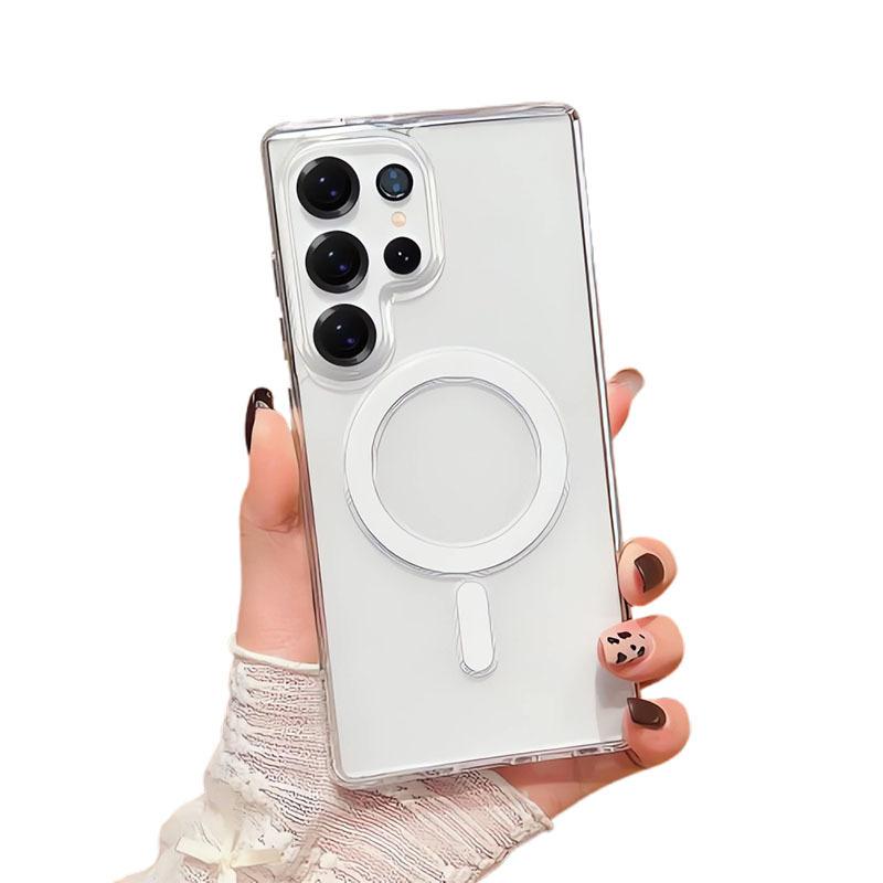 Suitable for Samsung Samsung S25Edge Mobile Phone Case S24 Ultra Magnetic Suction S23 Transparent Anti Fall A55 Protective Case S21