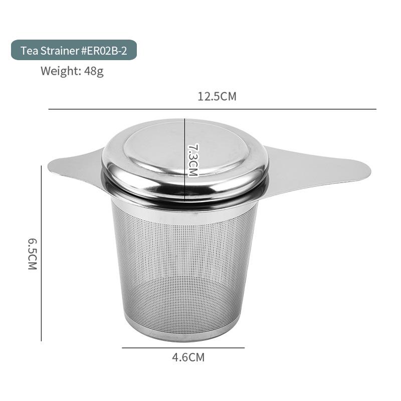 304 Stainless Steel Tea Strainer & Infuser with Silicone Lid - Tea Set Accessory.