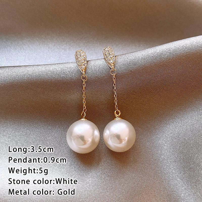 

Light Luxury High-end Small Tassel Pearl Earrings 2026 New Jewelry Round Face Suitable Ear Accessories For Womens and Girls Gift