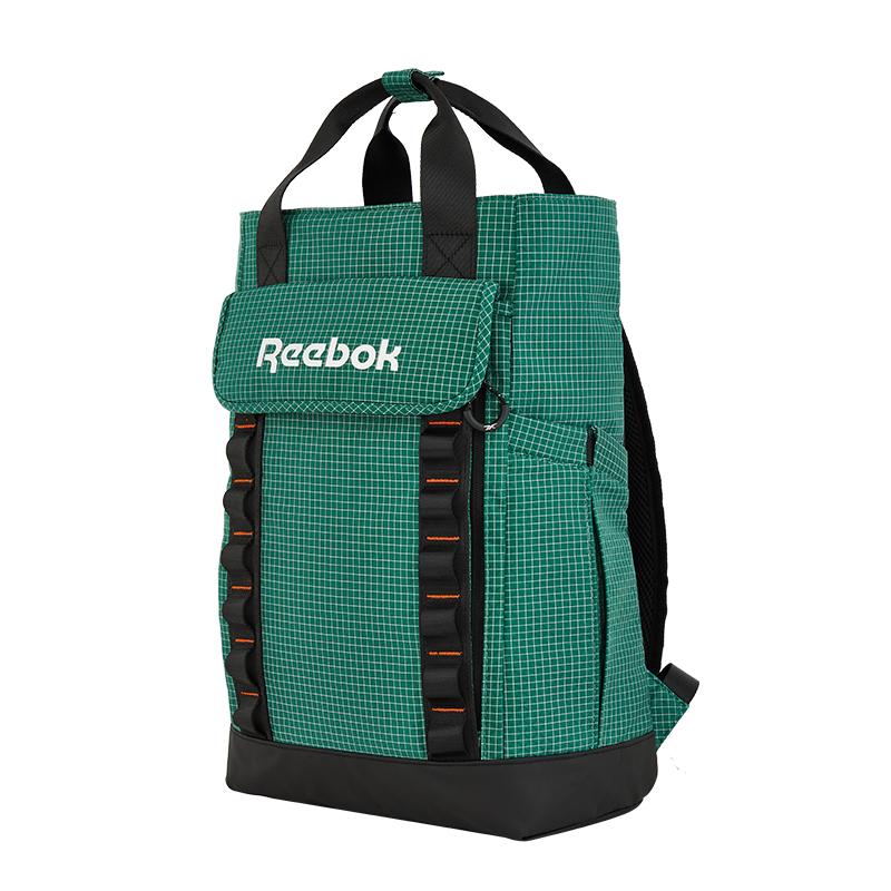 New Reebok Fabric Backpack Sports Bag Medium Size Unisex Black/Green RB240051M