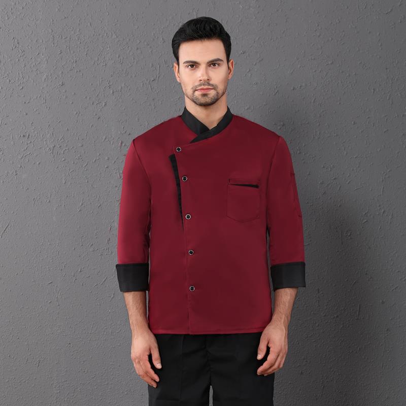 Uniforme de travail de cuisine de cantine d'hôtel à manches longues, uniforme de chef de cuisine de boulanger pâtissier de gâteau, veste de chef de qualité pour hommes et femmes