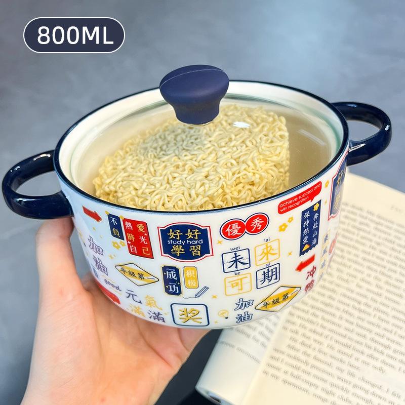 Hong Kong Style Ceramic Cup Vintage Nostalgic Water Cup Souvenir Gift Coffee Cup Mug with Lid Imitation Enamel Cup Chinese Style