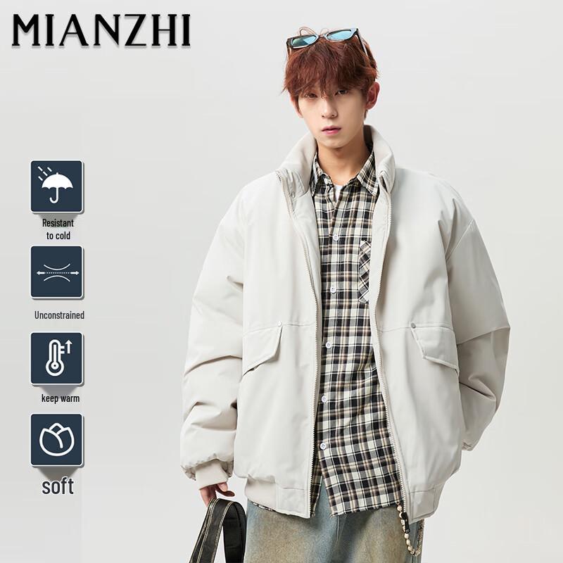 

Men s American Stand Collar Winter Padded Jacket L