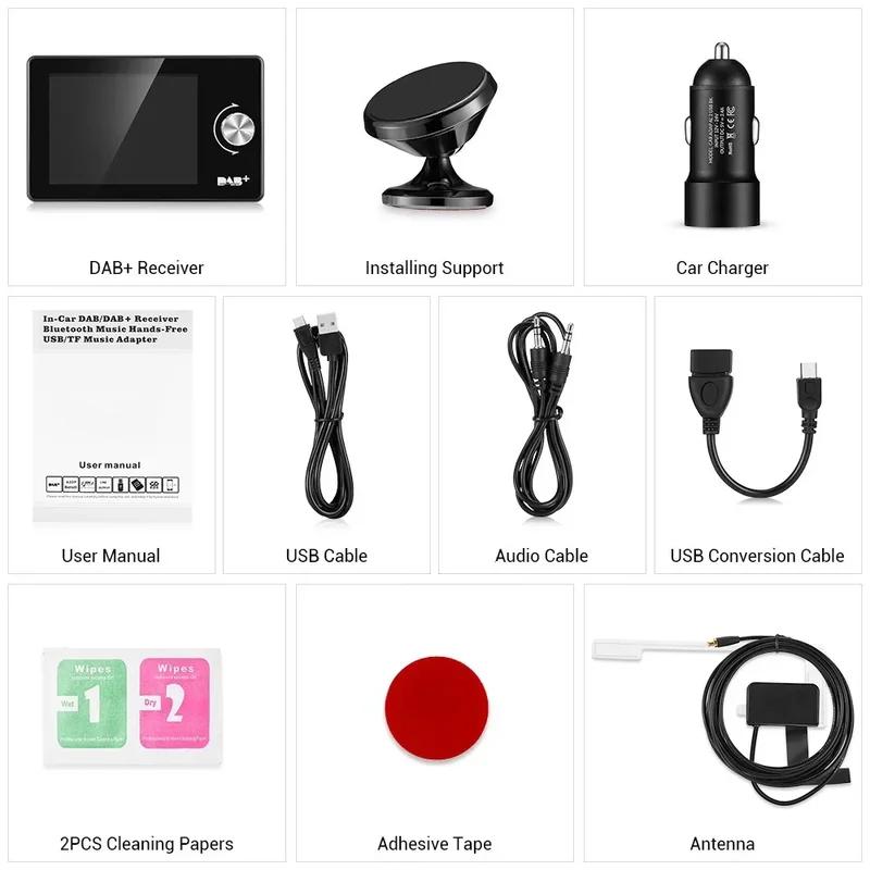 

Радиоприемник HAOGU в автомобиле с экраном, стереозвуком, цифровым сигналом, антенным вещательным адаптером, FM-передатчиком