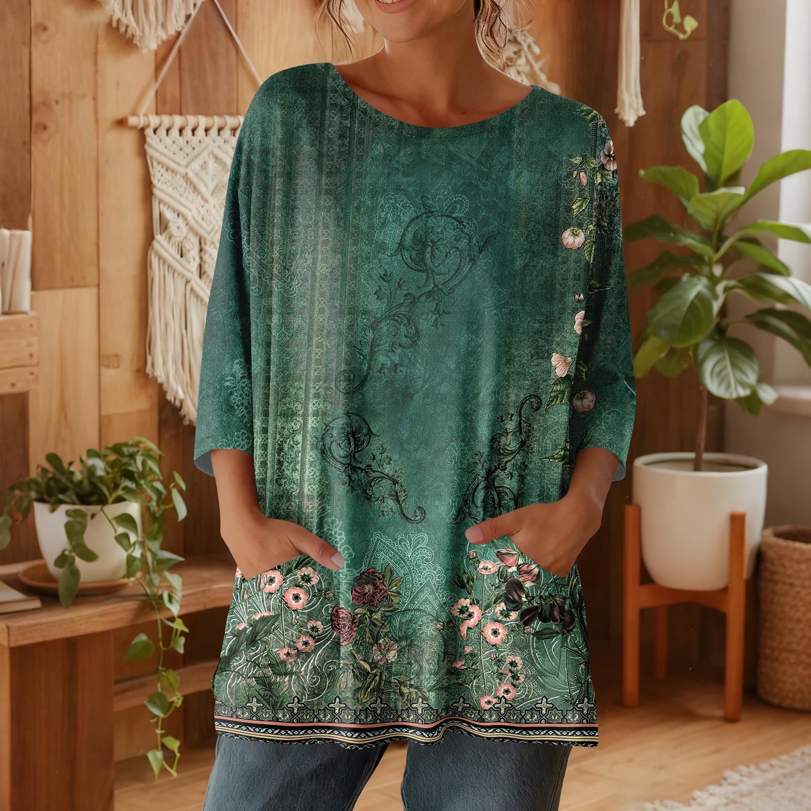 

Женские футболки с рукавом 3/4, футболки с графикой, повседневные базовые топы, пуловеры M