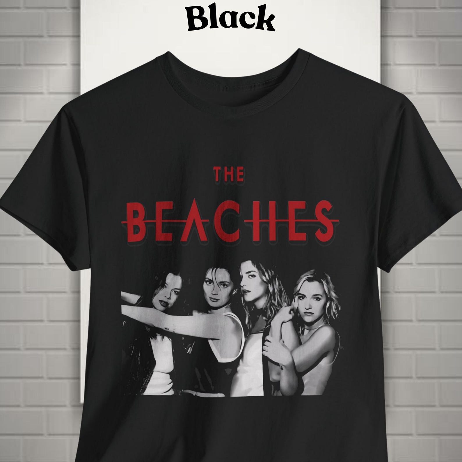 The Beaches Group Style Monochrome Red Text Unisex Shirt - Merch to Fans The Beaches L