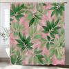 Tropical Green Leaves Monstera Pattern Shower Curtain, Bathroom Decorative Shower Curtain, Print Polyester Curtain With Hooks