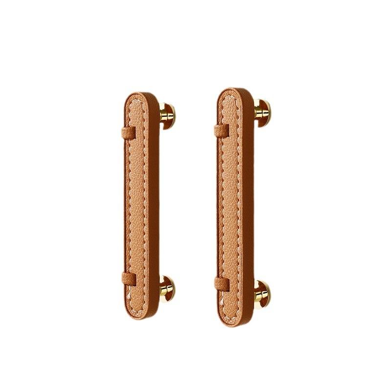 Zinc Alloy Leather Handle Shoe Cabinet Knobs And Handles Kitchen Cupboard Door Pulls Drawer Knobs Furniture Handle Hardware