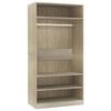 Wardrobe Sonoma Oak 100x50x200 Cm Engineered Wood