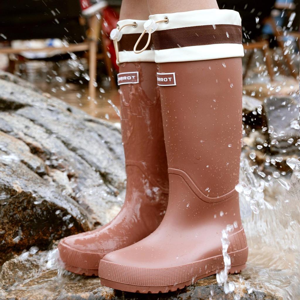 Korean Women's Waterproof Non-slip Lightweight Rain Boots with Drawstring