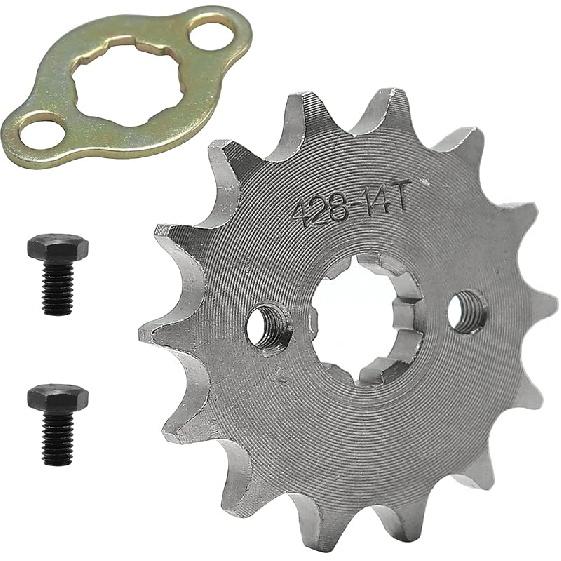 428 Chain Sprocket 12T 17mm Front Engine Sprocket Compatible with 50cc 70cc 110cc 125cc 140cc 160cc ATV Dirt Bike Quad TaoTao Roketa Sunl (12T, 17mm)
