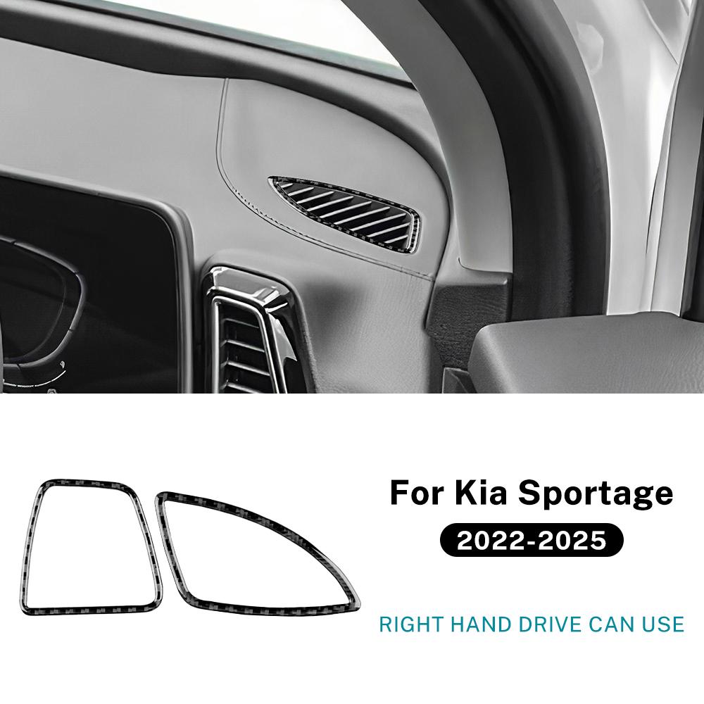 Echte Weiche Kohlefaser Für KIA Sportage NQ5 2024 2025 LHD RHD Auto Lüftungsauslass Rahmen Aufkleber Innenzubehör