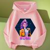 KPop Demon Hunter Cartoon Girls Hooded Sweatshirt Warm Children's Wave Fashion Casual Tops Casual ClothingRumi Cute