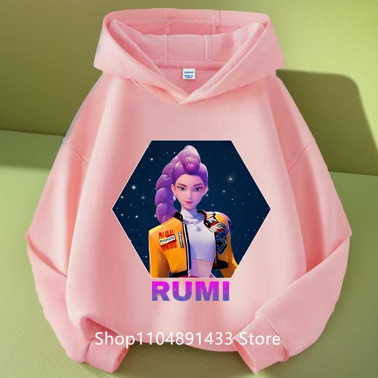 

KPop Demon Hunter Cartoon Girls Hooded Sweatshirt Warm Children s Wave Fashion Casual Tops Casual ClothingRumi Cute 160