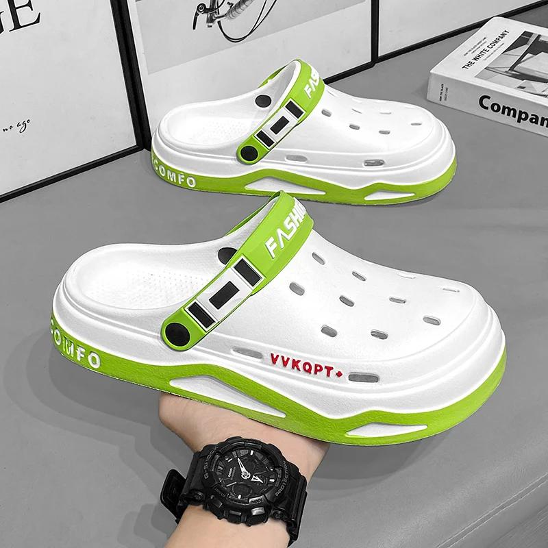 New Fashion Sandals Men's EVA Casual Comfortable Hole Garden Shoes Outdoor Men's Beach Sandals Indoor Home Unisex Slippers