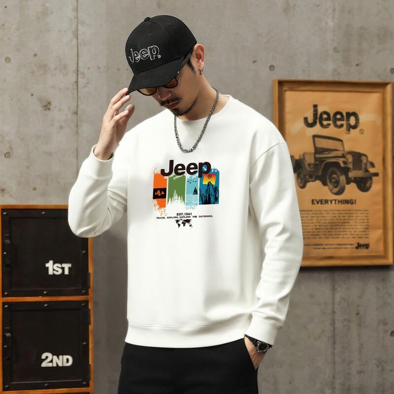 JEEP Casual Loose Fit Round Neck Sweatshirt L
