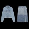 Fashion Style 2024 Spring New Arrival Women's Silm Denim Jacket Coat High Waist Midi Skirt Skirt 6147/092