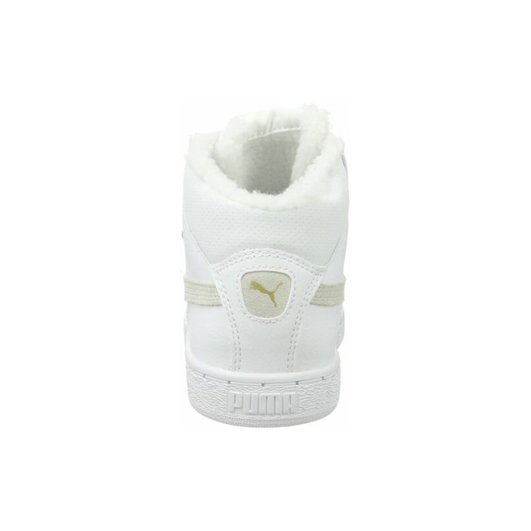 Puma Mid Leather Fur Lined Comfortable Casual Warm Thickened Durable High Top Sneakers Unisex Sneakers White 364977-02