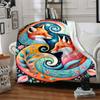 1pc Foxes Nature Blanket, Lightweight Flannel Throw Blanket For Sofa, Bed, Travel, Camping, Living Room, Office, Couch, Chair, And Bed
