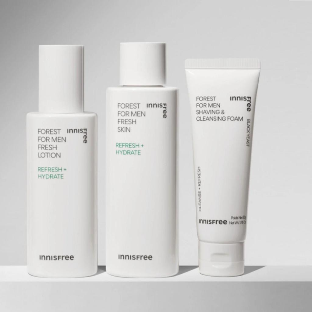 Innisfree Forest For Men Fresh Skin Care Set (Skin 180ml / Lotion 140ml / Cleansing Foam 50g)