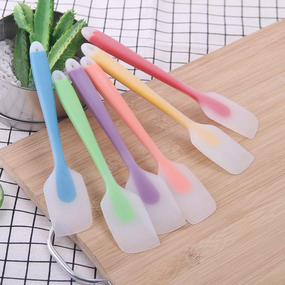 Long Handle Baking Spatula Translucent Cake Spatula Silicone Cream Spatula  Baking Stir Tools