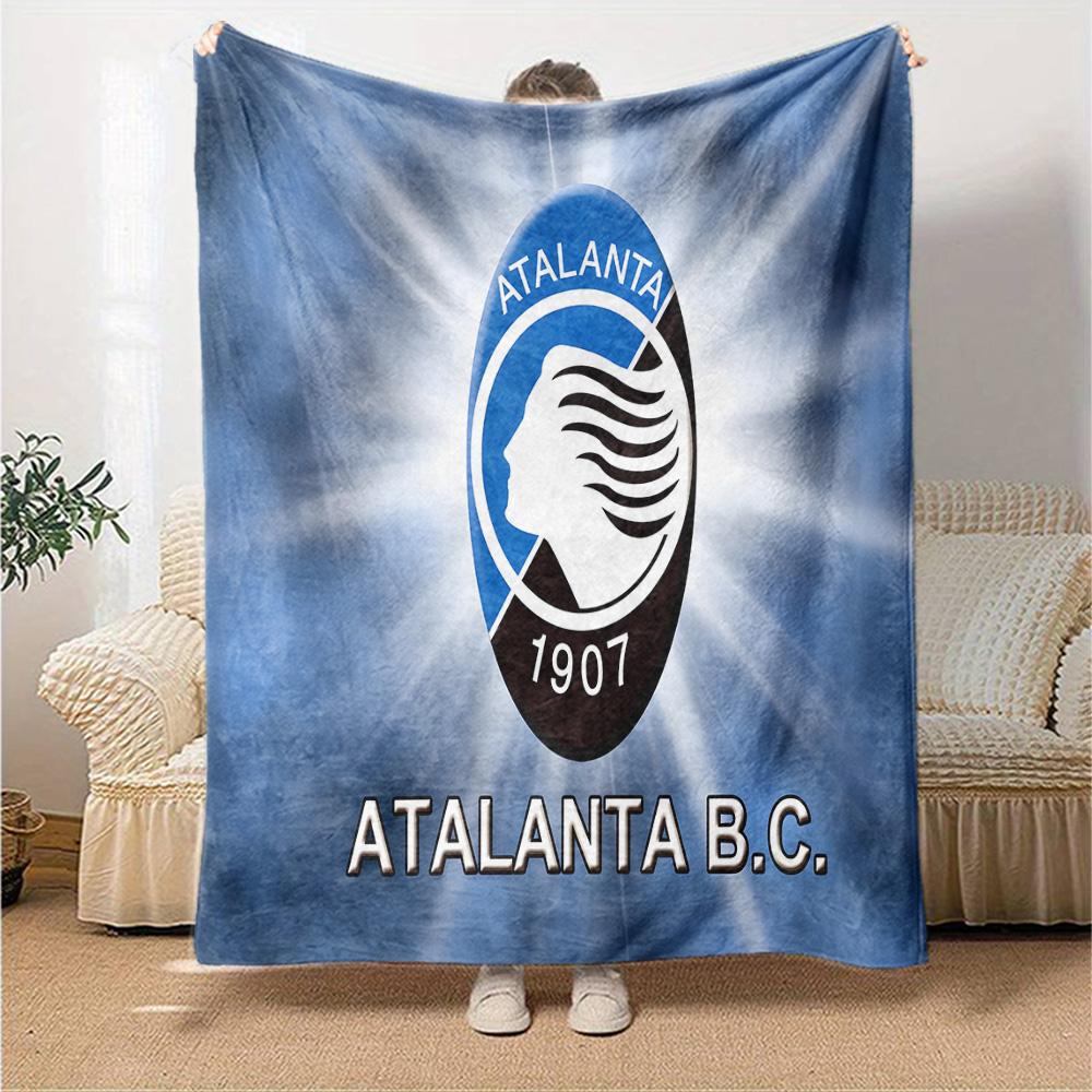 Atlanta Fc Emblem Design Flannel Blanket, Soft Polyester, Modern Design, All-Season for Camping, Travel, Gifts for holidays or birthdays