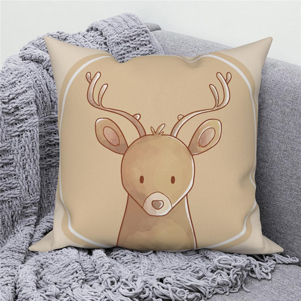 White Throw Pillow Cover Home Decor Sofa Decorative   Cartoon Animal Cushion