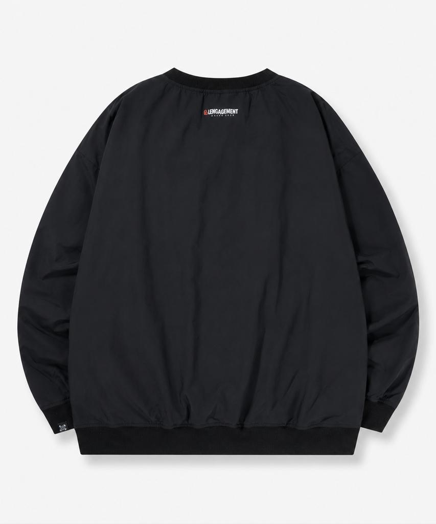 LENGAGEMENT Small Heart Nylon Windbreaker Packable Sweatshirt [Black]