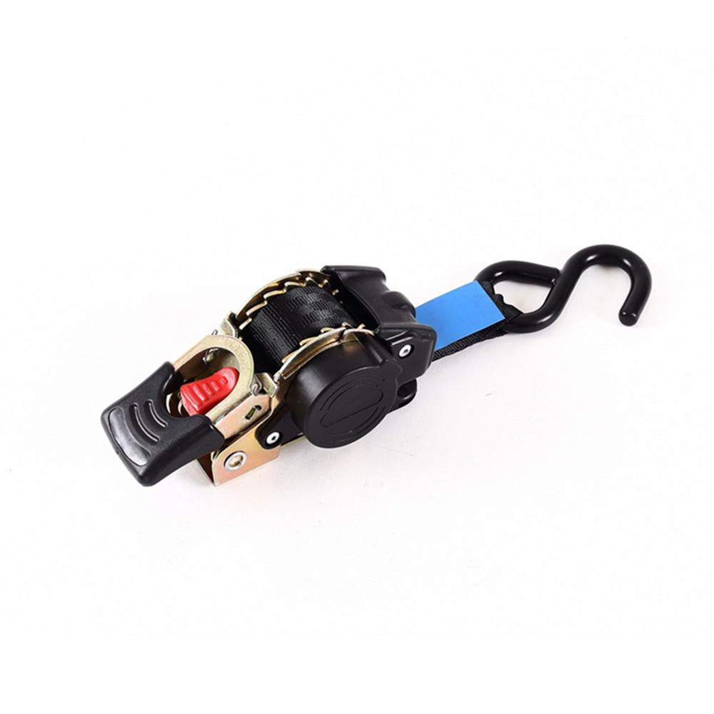 Single Hook 1.6M Tie Down Belts With Automatic Rollup And Ratchet Auto Retractable Easy To Carry Ratchet Tie Down Strap S-hooks 1pc