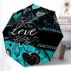 1pc Heart Love Decorative Automatic Folding Umbrella - Portable Collapsible Design, 8-Rib Iron Frame, Durable Fabric Yy251125025