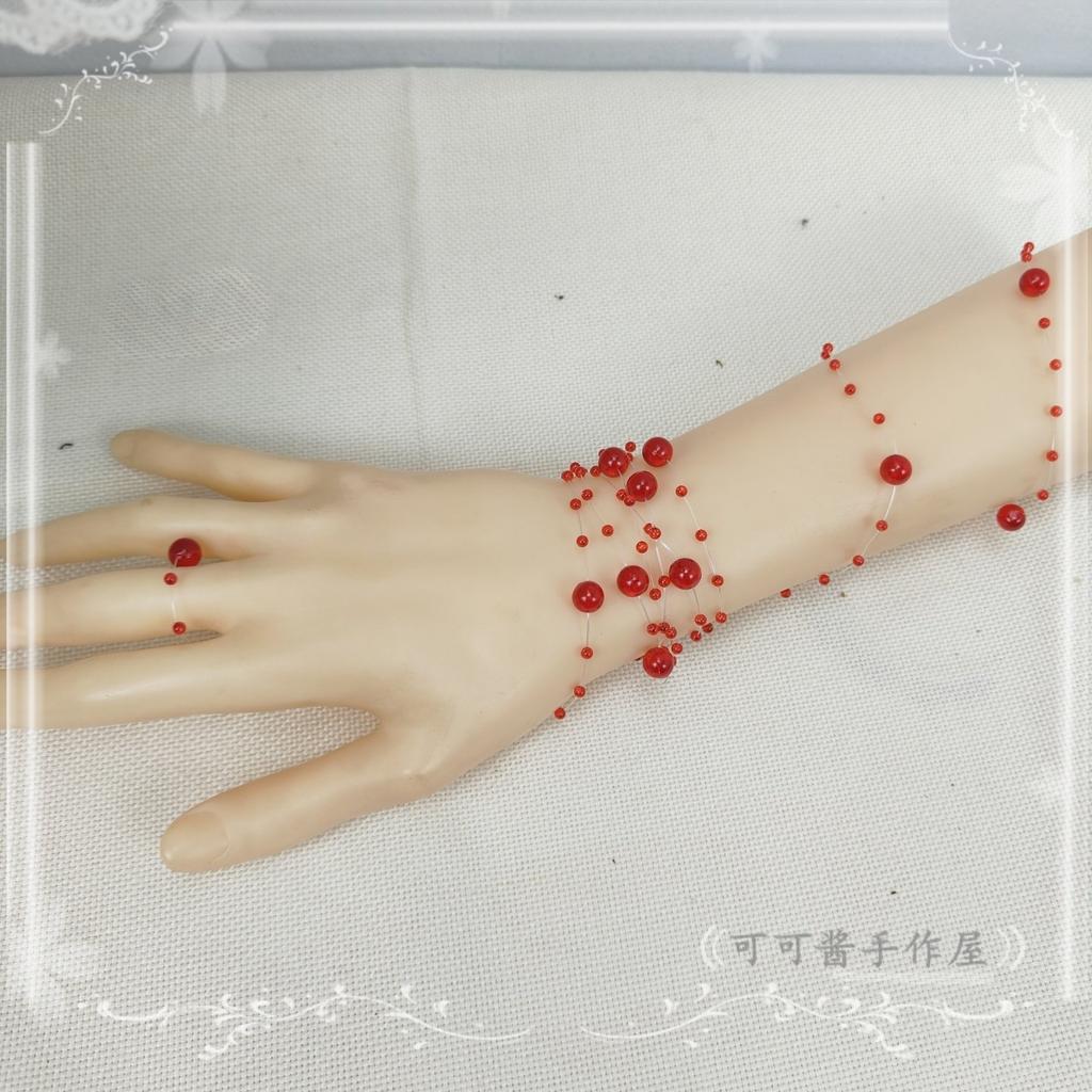 Original Handmade Halloween Ghost Bride Cos Dress Up Hair Accessories White Lace Veil Blood Drop Mesh Flower Women's Headdress