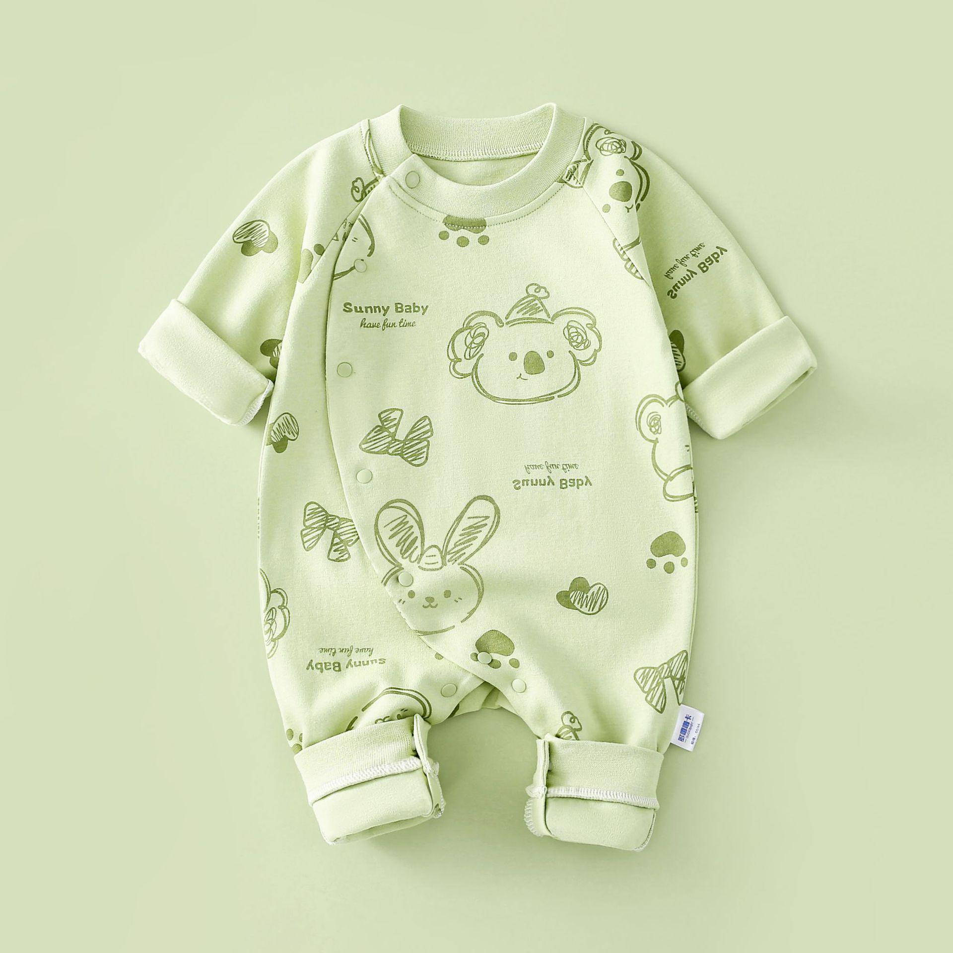 

Unisex Cotton Baby Romper - Spring/Autumn Cartoon Onesie for Newborns 66cm