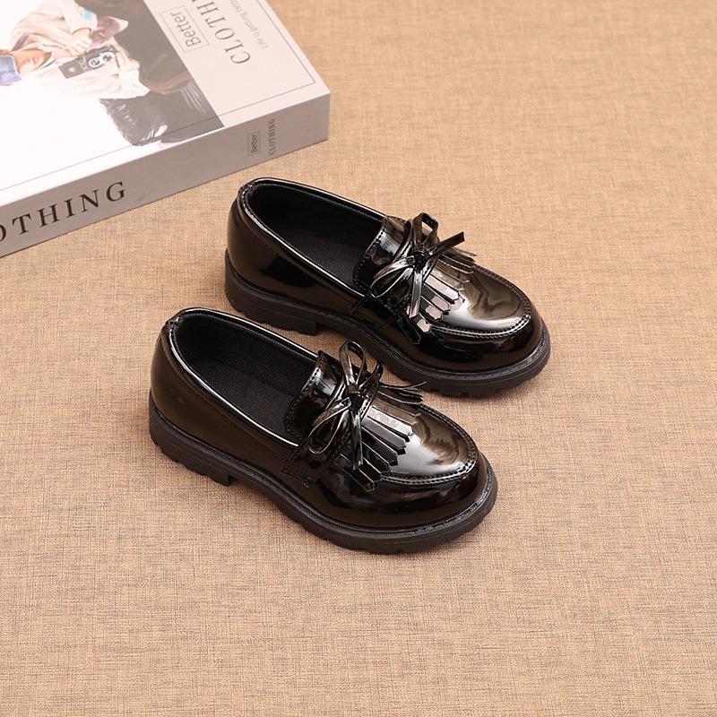 Kids Girls British Style Tassel Princess Mary Jane Leather Dress Shoes