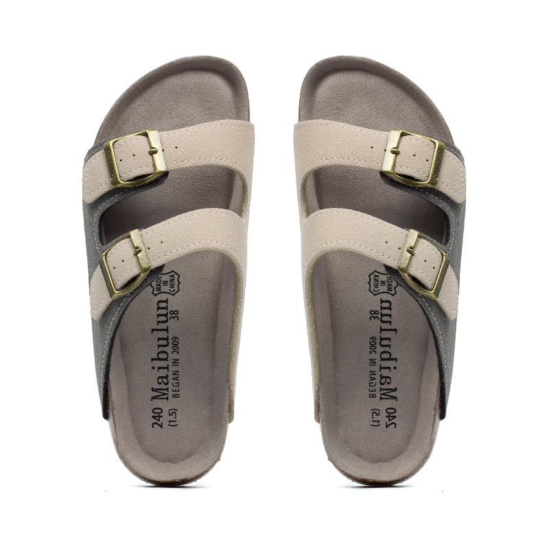 Разноцветные мужские повседневные тапочки из пробки для пар — фото 11