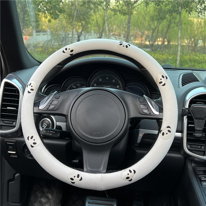 Women's Car Steering Wheel Cover Anti Slip Durable Cute Cartoon Bear Cars Steering Wheel Covers Universal Auto Handle Decoration