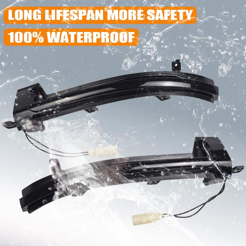 2Pcs For VW Touareg II 2010 2011 2012 2013 2014 2015 2016 2017 2018 LED Dynamic Mirror Blinker Light Sequential Turn Signal Lamp
