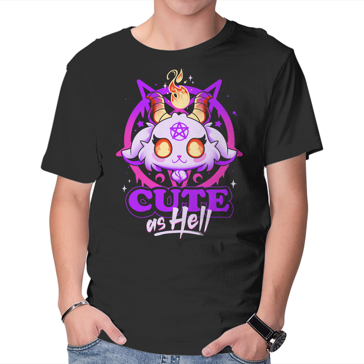 Unisex Crew Neck T-Shirt Cutest Little Devil Graphic Short Sleeve Casual Tee XL