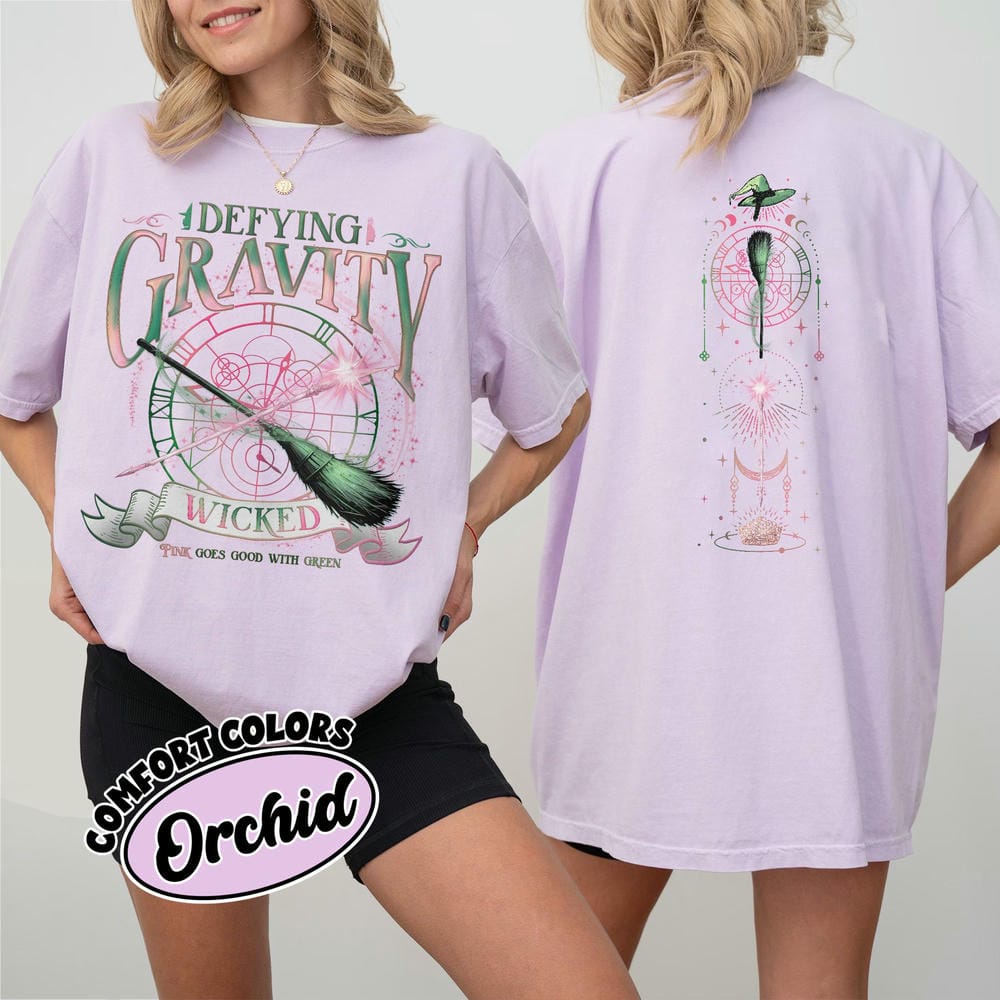 

Wicked Defying Gravity Comfort Shirt Pink And Green Changed For Good Unisex Tee Cotton Shirt Fantasy Apparel Y2K Top Streetwear 4XL