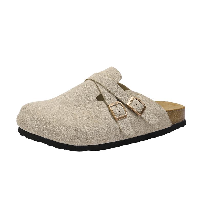 2026 New Men s Home Slippers Autumn Winter Retro Suede Comfortable Lazy Shoes Buckle Decor Casual Indoor Sandals For Daily Use 45 5630₽