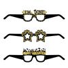 Pack Of 6 Black And Gold Graduation Glasses 2025 Glitter Eyeglasses For Photo Booth Props And Party Favors