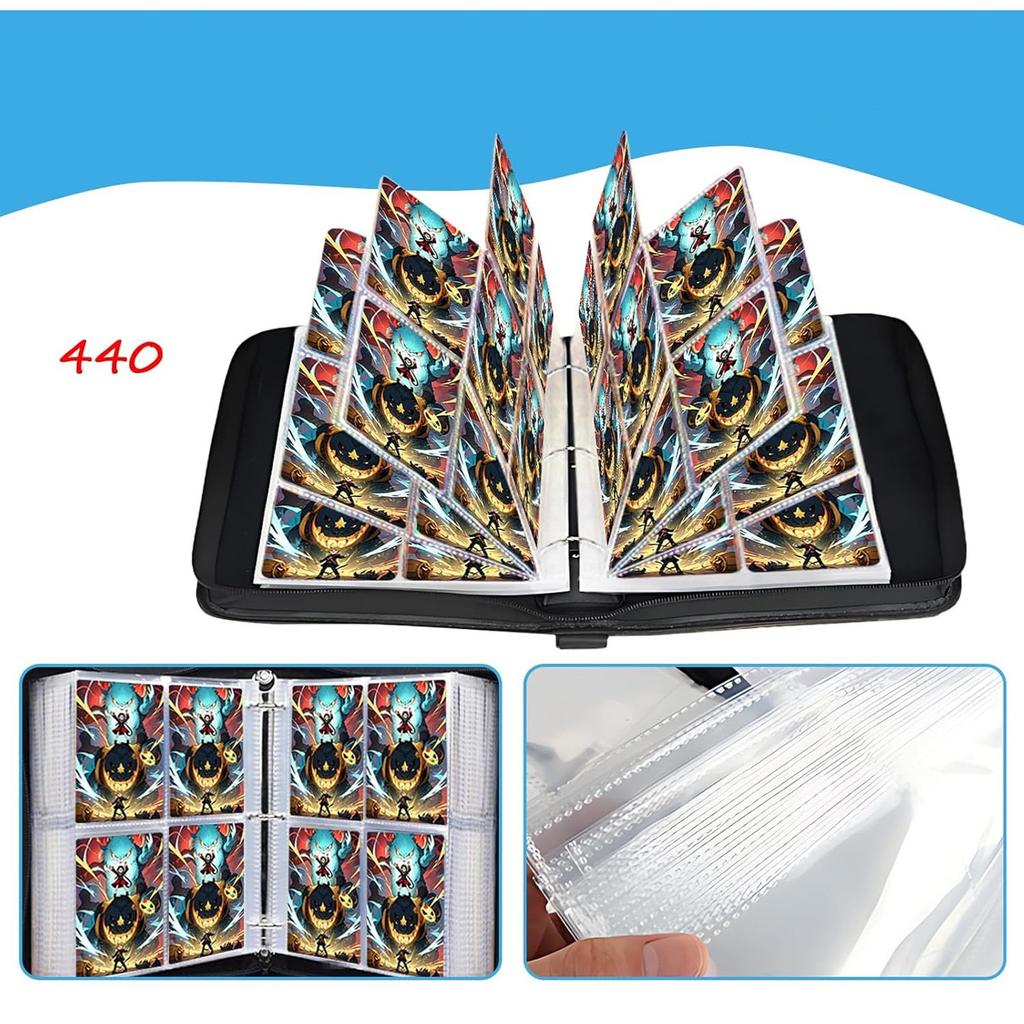 Card Album 4 Pockets 440 Slots Trading Card Binder Collector Book Multi Styles